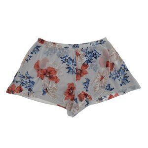 Jack By BB Dakota Womens Gray Blue Floral Elastic Waist Pull On Hot Pants Sz XS
